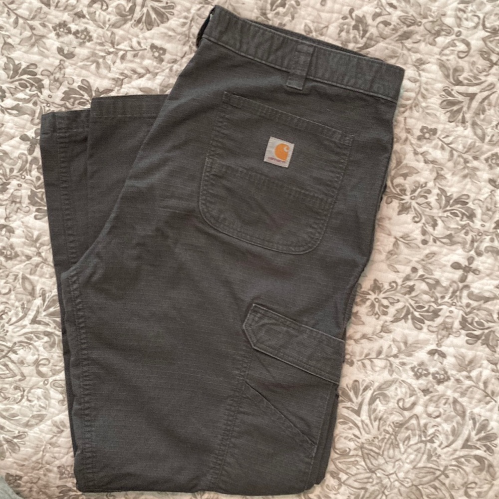 Mens Grey Carhartt Rip-stop Cargo pants size 40 x 32
